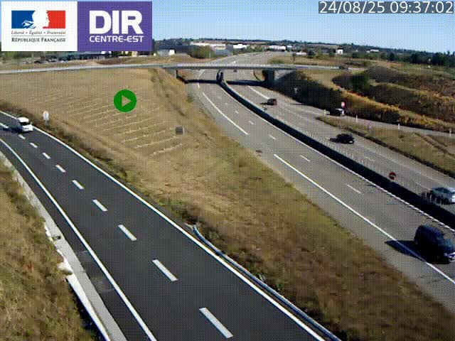 Webcam sur le contournement de Valence, sur la Nationale 7, caméra orientée vers Lyon