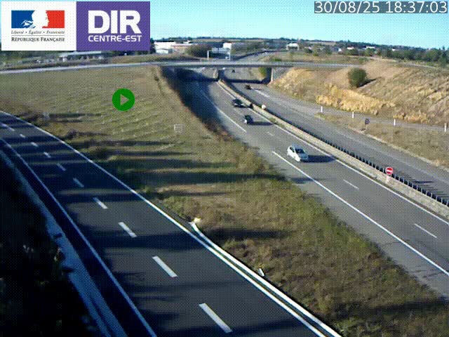 Webcam sur le contournement de Valence, sur la Nationale 7, caméra orientée vers Lyon