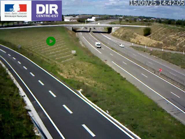Webcam sur le contournement de Valence, sur la Nationale 7, caméra orientée vers Lyon