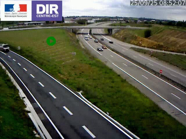 Webcam sur le contournement de Valence, sur la Nationale 7, caméra orientée vers Lyon