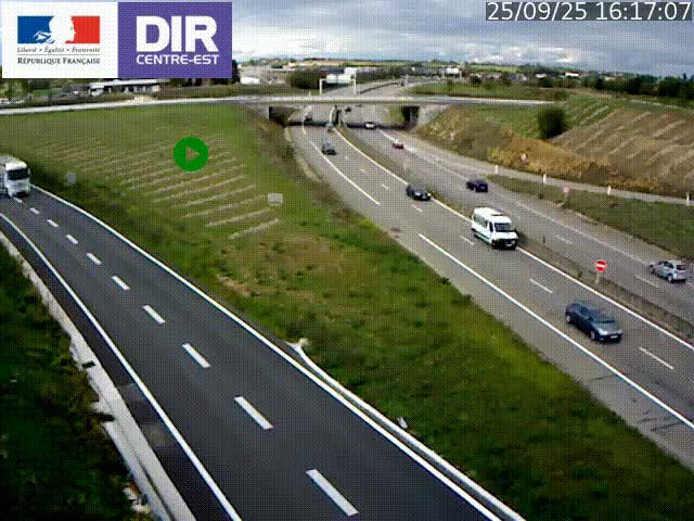 Webcam sur le contournement de Valence, sur la Nationale 7, caméra orientée vers Lyon