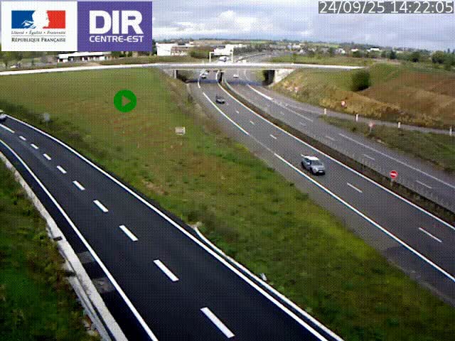 Webcam sur le contournement de Valence, sur la Nationale 7, caméra orientée vers Lyon