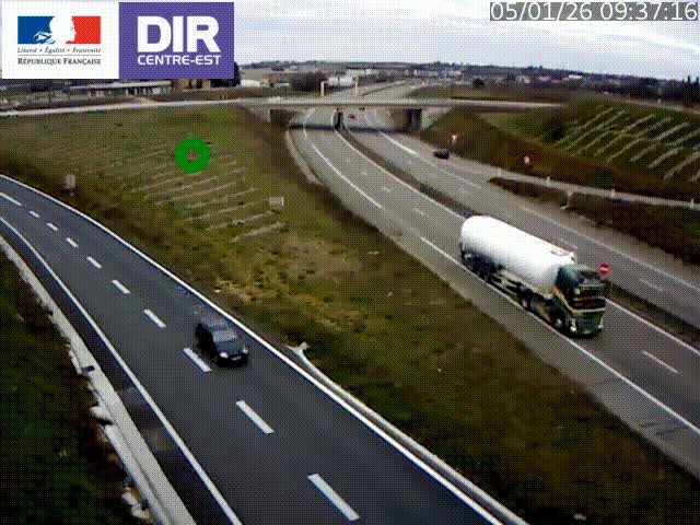 Webcam sur le contournement de Valence, sur la Nationale 7, caméra orientée vers Lyon