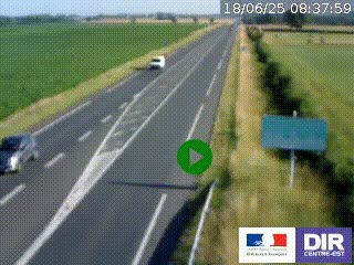 Webcam routière sur la RN7 à hauteur de Toulon-sur-Allier, entre Moulins et Vichy