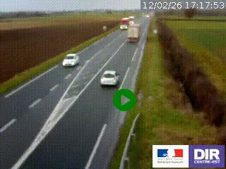 Webcam routière sur la RN7 à hauteur de Toulon-sur-Allier, entre Moulins et Vichy