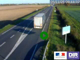 Webcam routière sur la RN7 à hauteur de Toulon-sur-Allier, entre Moulins et Vichy
