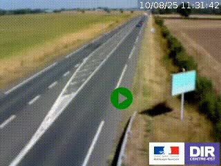 Webcam routière sur la RN7 à hauteur de Toulon-sur-Allier, entre Moulins et Vichy