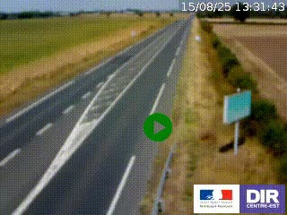Webcam routière sur la RN7 à hauteur de Toulon-sur-Allier, entre Moulins et Vichy