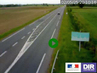 Webcam routière sur la RN7 à hauteur de Toulon-sur-Allier, entre Moulins et Vichy