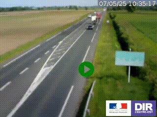 Webcam routière sur la RN7 à hauteur de Toulon-sur-Allier, entre Moulins et Vichy