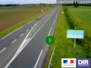 Webcam routière sur la RN7 à hauteur de Toulon-sur-Allier, entre Moulins et Vichy