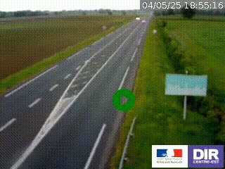 Webcam routière sur la RN7 à hauteur de Toulon-sur-Allier, entre Moulins et Vichy