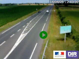 Webcam routière sur la RN7 à hauteur de Toulon-sur-Allier, entre Moulins et Vichy