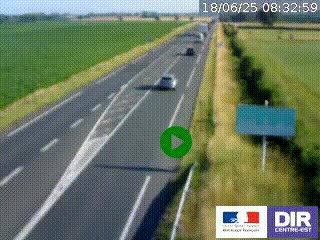 Webcam routière sur la RN7 à hauteur de Toulon-sur-Allier, entre Moulins et Vichy