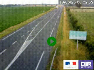 Webcam routière sur la RN7 à hauteur de Toulon-sur-Allier, entre Moulins et Vichy