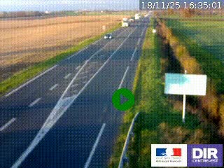 <h2>Webcam routière sur la RN7 à hauteur de Toulon-sur-Allier, entre Moulins et Vichy</h2>