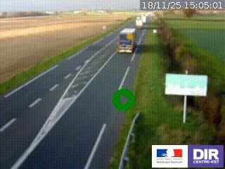 <h2>Webcam routière sur la RN7 à hauteur de Toulon-sur-Allier, entre Moulins et Vichy</h2>