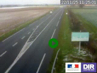 <h2>Webcam routière sur la RN7 à hauteur de Toulon-sur-Allier, entre Moulins et Vichy</h2>