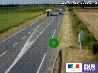 <h2>Webcam routière sur la RN7 à hauteur de Toulon-sur-Allier, entre Moulins et Vichy</h2>