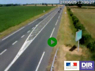 <h2>Webcam routière sur la RN7 à hauteur de Toulon-sur-Allier, entre Moulins et Vichy</h2>