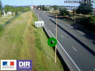 Webcam sur le contournement de Valence, sur la Nationale 7, à la jonction avec la N532, caméra vers Grenoble