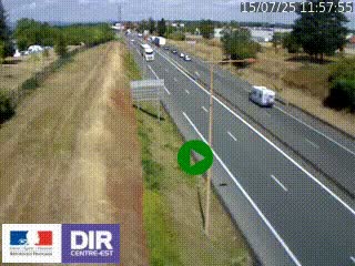 Webcam à Mably, à proximité de Roanne en direction de Moulins sur la N7