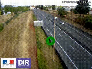 Webcam à Mably, à proximité de Roanne en direction de Moulins sur la N7