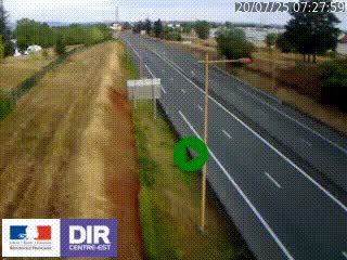 Webcam à Mably, à proximité de Roanne en direction de Moulins sur la N7