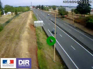 Webcam à Mably, à proximité de Roanne en direction de Moulins sur la N7