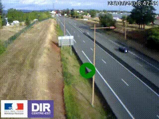 Webcam à Mably, à proximité de Roanne en direction de Moulins sur la N7
