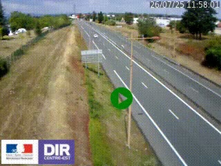 Webcam à Mably, à proximité de Roanne en direction de Moulins sur la N7