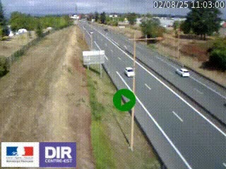 Webcam à Mably, à proximité de Roanne en direction de Moulins sur la N7