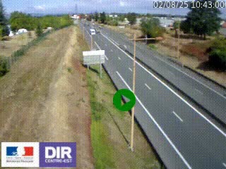 Webcam à Mably, à proximité de Roanne en direction de Moulins sur la N7