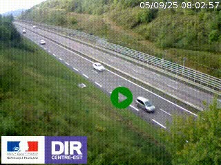 <h2>Webcam au niveau du col de Bois Clair à hauteur de Cluny sur la N79. Vue orientée vers Mâcon</h2>