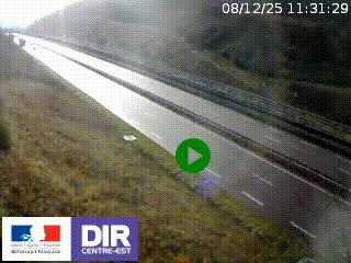 Webcam au niveau du col de Bois Clair à hauteur de Cluny sur la N79. Vue orientée vers Mâcon