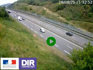 <h2>Webcam au niveau du col de Bois Clair à hauteur de Cluny sur la N79. Vue orientée vers Mâcon</h2>