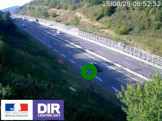 Webcam au niveau du col de Bois Clair à hauteur de Cluny sur la N79. Vue orientée vers Mâcon
