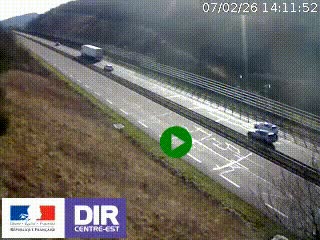 <h2>Webcam au niveau du col de Bois Clair à hauteur de Cluny sur la N79. Vue orientée vers Mâcon</h2>