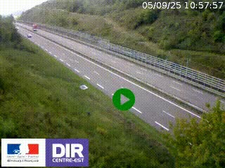 Webcam au niveau du col de Bois Clair à hauteur de Cluny sur la N79. Vue orientée vers Mâcon