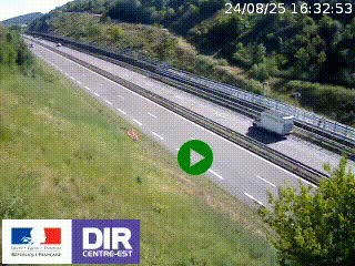 Webcam au niveau du col de Bois Clair à hauteur de Cluny sur la N79. Vue orientée vers Mâcon
