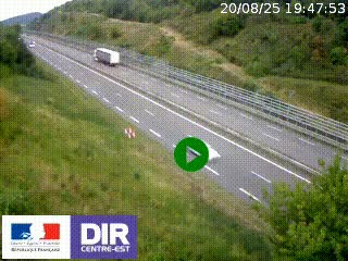 Webcam au niveau du col de Bois Clair à hauteur de Cluny sur la N79. Vue orientée vers Mâcon