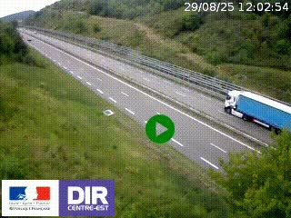Webcam au niveau du col de Bois Clair à hauteur de Cluny sur la N79. Vue orientée vers Mâcon