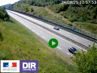 Webcam au niveau du col de Bois Clair à hauteur de Cluny sur la N79. Vue orientée vers Mâcon