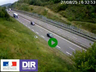 Webcam au niveau du col de Bois Clair à hauteur de Cluny sur la N79. Vue orientée vers Mâcon