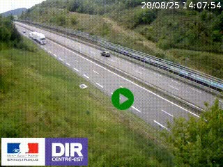 Webcam au niveau du col de Bois Clair à hauteur de Cluny sur la N79. Vue orientée vers Mâcon