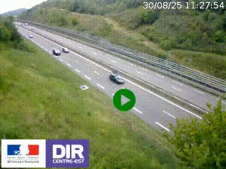 Webcam au niveau du col de Bois Clair à hauteur de Cluny sur la N79. Vue orientée vers Mâcon