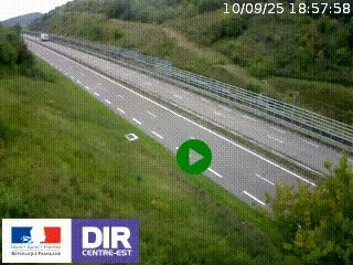Webcam au niveau du col de Bois Clair à hauteur de Cluny sur la N79. Vue orientée vers Mâcon