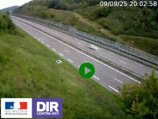 Webcam au niveau du col de Bois Clair à hauteur de Cluny sur la N79. Vue orientée vers Mâcon