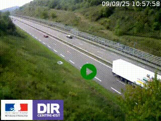 Webcam au niveau du col de Bois Clair à hauteur de Cluny sur la N79. Vue orientée vers Mâcon