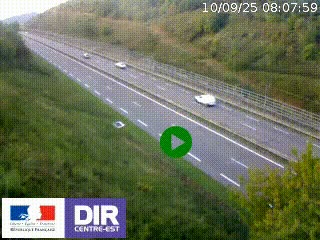 Webcam au niveau du col de Bois Clair à hauteur de Cluny sur la N79. Vue orientée vers Mâcon